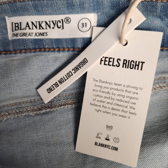 Blank NYC Sz 31 The Jones High Rise Skinny Denim Jeans Distressed NWT - Picture 5 of 5